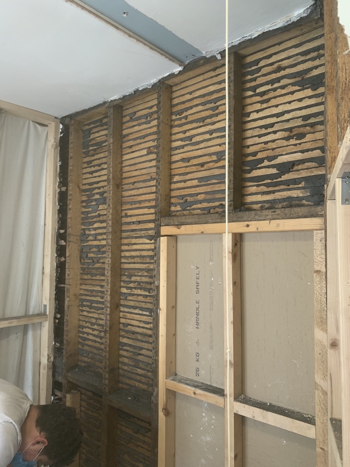 Removing the old plasterboard