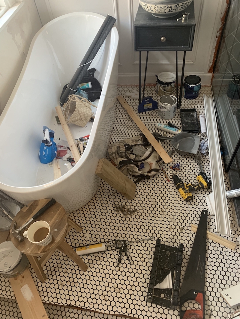 Mess and clutter on the floor