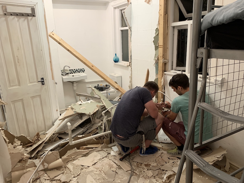 Capping the shower inlet pipe