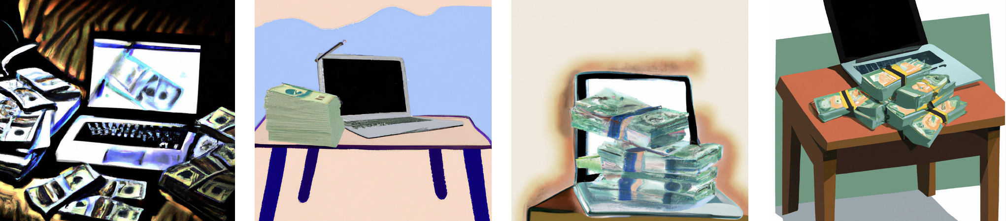 Artwork representation of digital tax, money and computers.