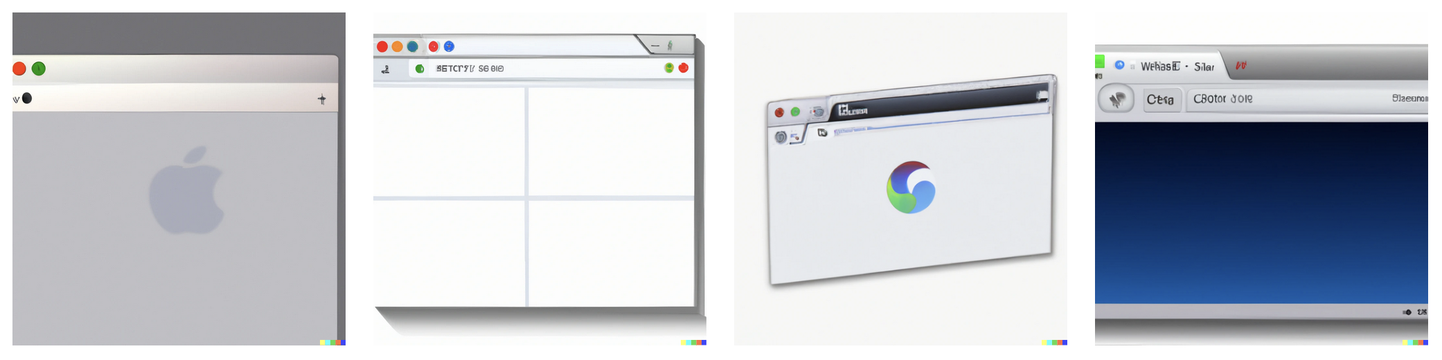 AI generated image of windows on a macOS system.
