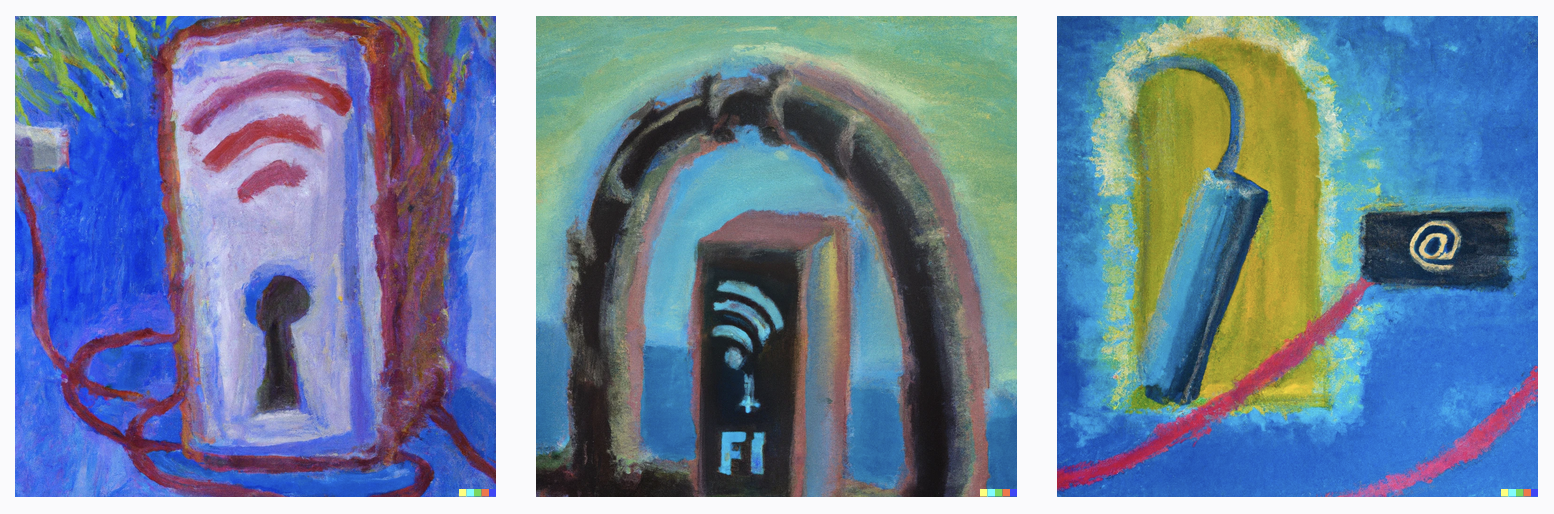 AI generated artwork representing secure network connections.