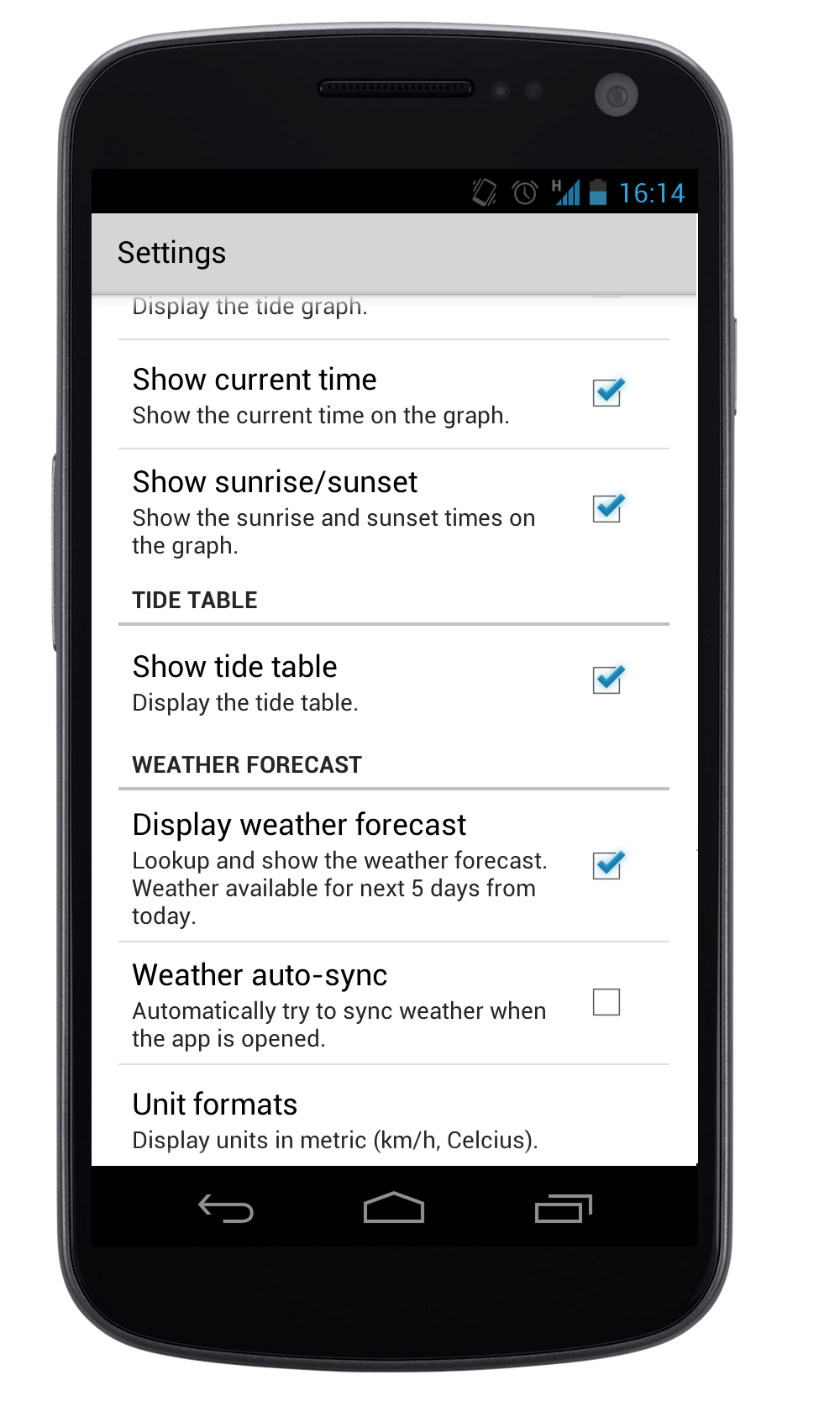 Tides Settings Activity